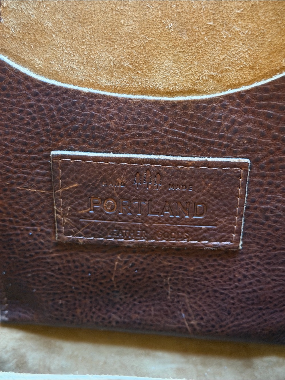 Vintage Portland leather goods crossbody tote bag purse - Picture 3 of 5